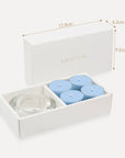 Technical dimension diagram illustrating the packaging measurements of 17.9 cm length, 4.3 cm width, and 9.2 cm height for the breeze tealight box.