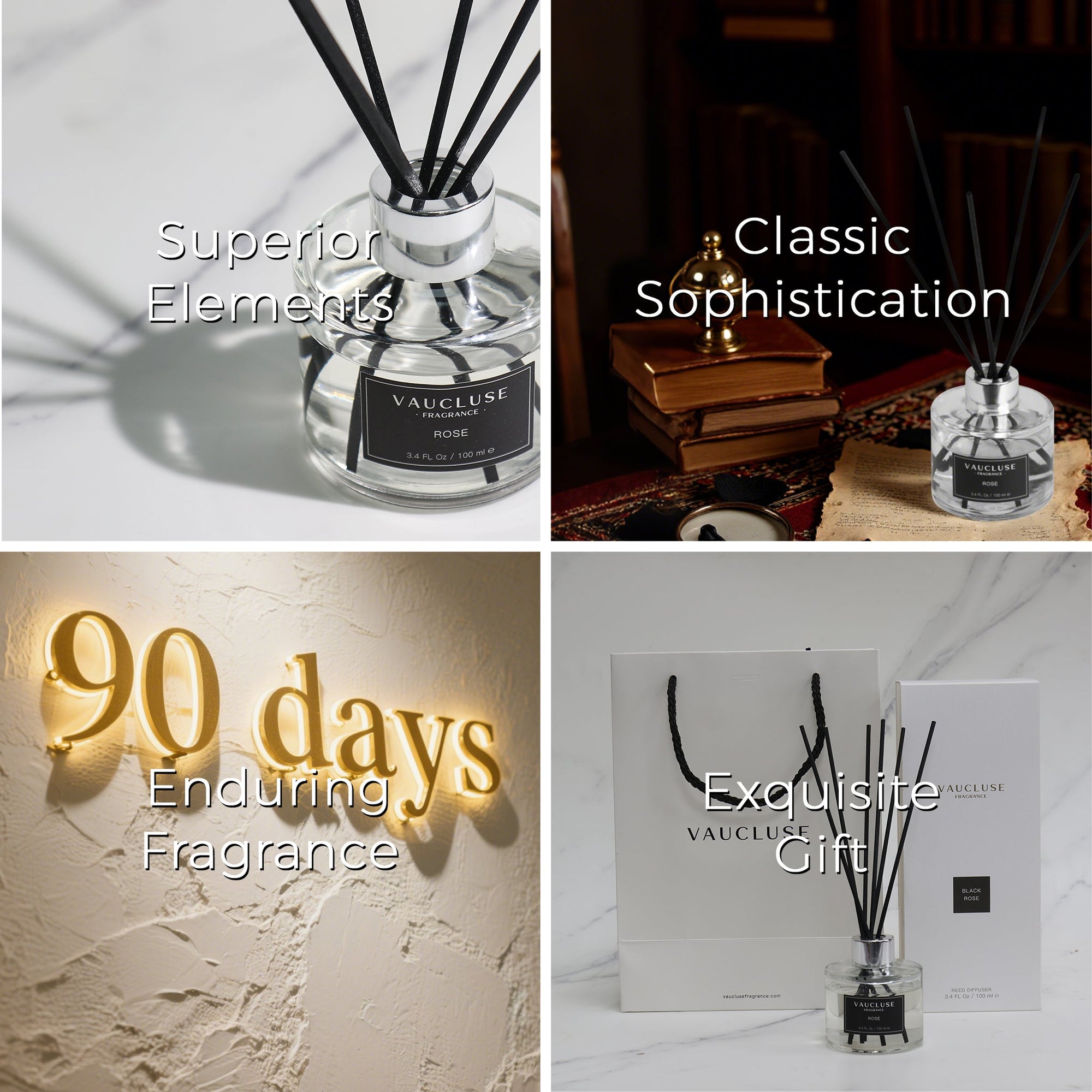 Black Rose Scented Reed Diffuser - VAUCLUSE