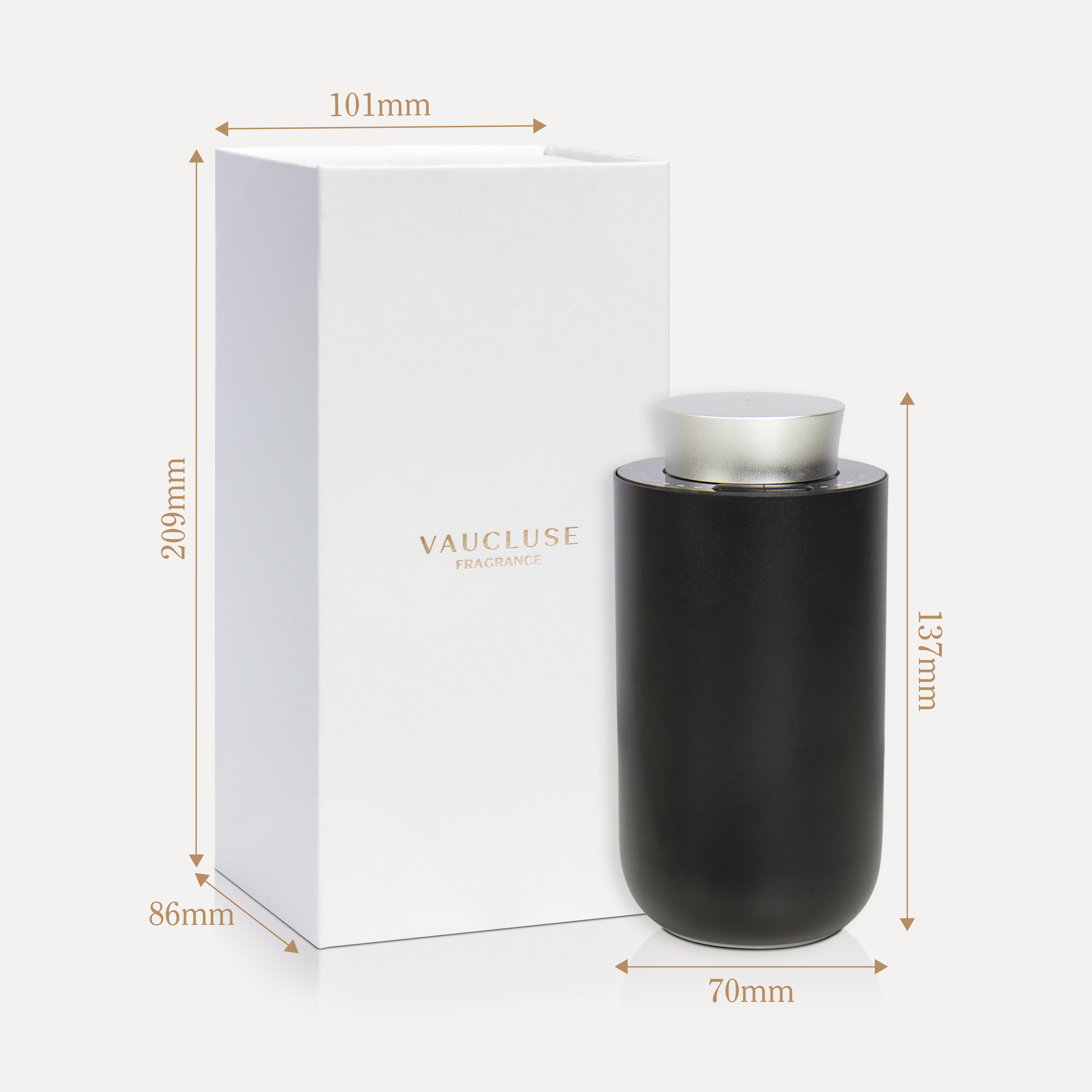Essential Oil Diffuser (Black Silver) - VAUCLUSE
