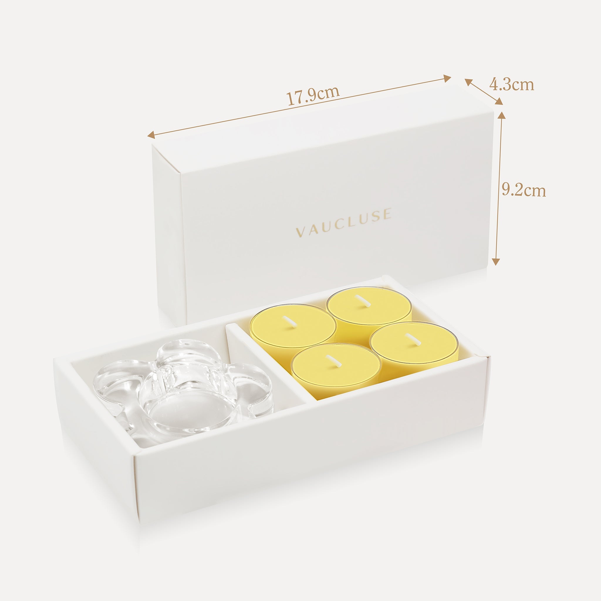 Lemon Tealights and Candle Holder Set (Flower shape) - VAUCLUSE