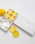 Lemon Tealights and Candle Holder Set (Flower shape) - VAUCLUSE