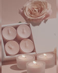 Rose Tealights and Candle Holder Set (Flower shape)