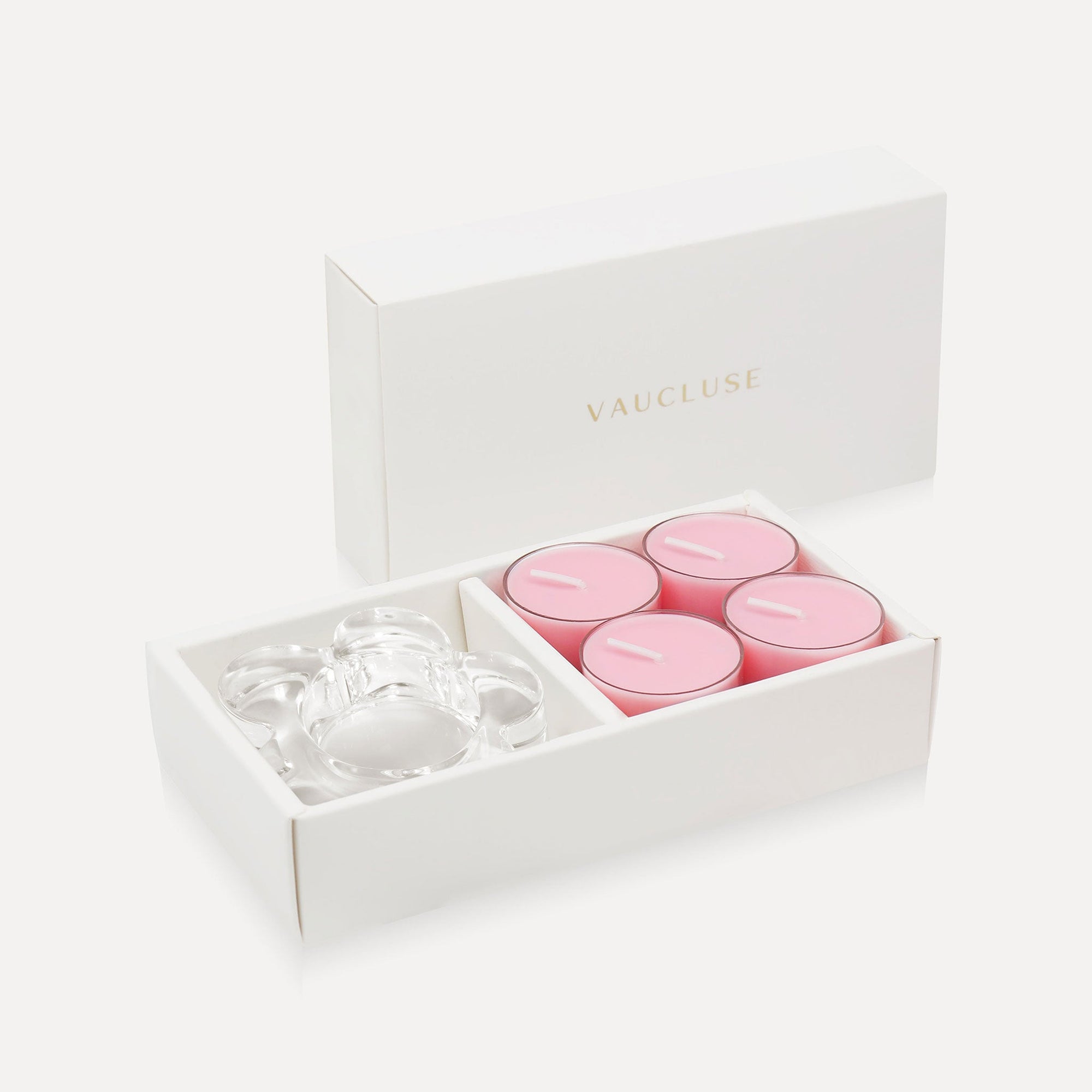 Rose Tealights and Candle Holder Set (Flower shape) - VAUCLUSE