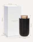 An infographic blueprint showing the device dimensions (13.3cm height, 7.1cm width) alongside its elegant white Vaucluse gift box measuring 20.8cm by 10.5cm by 8.5cm.