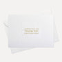 Front view of a minimalist white Vaucluse appreciation greeting card printed with "I Appreciate You, Thank You For Everything" resting on its white paper envelope.